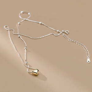 Bijoux de mode 925 argent sterling coeur plaqué <span class=keywords><strong>or</strong></span> colliers petite boule ronde chaîne de perles pour les femmes saint valentin fête des mères - Product Image 3
