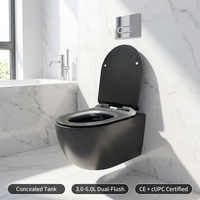 WC monobloc mural européen en céramique avec réservoir encastré, siphon en P, double chasse, certifié CE CUPC pour salle de bain d'hôtel