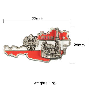 แม่เหล็กติดตู้เย็นโลหะติดตู้เย็นแม่เหล็กติดตู้เย็นของที่ระลึกจากนักท่องเที่ยวเวียนนาแม่เหล็กติดตู้เย็นดีไซน์แบบกำหนดเอง3D - Product Image 6