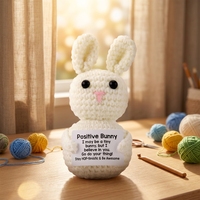Série de cartes de dessins animés à câliner – Poupée phoque en laine crochetée à la main, énergie positive – Jouet animal motivant pour les 7 ans et plus – Zhejiang