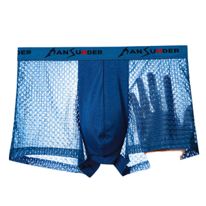 Boxer da <span class=keywords><strong>Uomo</strong></span> Estivi in Fibra di Bambù Traspirante, Stampa a Trasferimento Termico con Motivo a Lettere, Vita Media, <span class=keywords><strong>Senza</strong></span> <span class=keywords><strong>Cuciture</strong></span> - Product Image 2