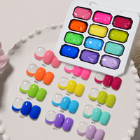 Palette de gel UV pour ongles Pat Pat, 12 couleurs, non toxique, haute qualité, 4 en 1, multifonction, blush, dégradé ombré, accepte la personnalisation
