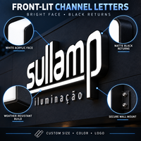 Lettres lumineuses personnalisées, enseigne en lettres en relief éclairées par l'avant, logo d'entreprise 3D LED pour devanture de magasin, restaurant, salon, boutique