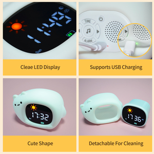 Trẻ em đồng hồ báo thức Toddler ngủ đào tạo đồng hồ với ánh sáng ban đêm âm thanh máy trẻ em thức dậy đồng hồ cho phòng ngủ - Product Image 3