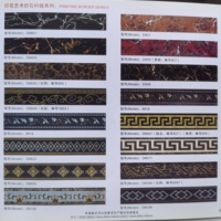 Carrelage de sol de bordure de mur en Chine, décoration de coin de mur, carrelage de plinthe brillant émaillé noir doré argenté