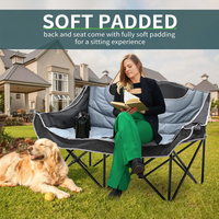 Portable grand cadre en métal Double siège Camping chaises en plein air personnalisé famille loisirs chaise Portable pliant amoureux chaise