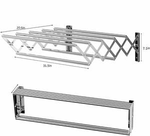 Séchoir à linge mural en acier inoxydable, séchoir à linge rétractable en accordéon pour buanderie, salle de bain, tour - Product Image 6