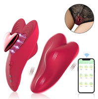 Tragbarer Slip-Vibrator mit App-Fernbedienung, Herz-Schmetterling Klitoris G-Punkt Vibrator mit Starkem Magnetclip 10 Vibrationsmodi