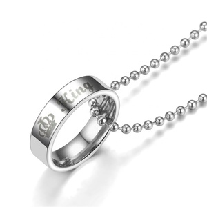 Collar colgante <span class=keywords><strong>de</strong></span> anillo <span class=keywords><strong>de</strong></span> <span class=keywords><strong>Her</strong></span> King His Queen <span class=keywords><strong>de</strong></span> acero inoxidable <span class=keywords><strong>de</strong></span> estilo <span class=keywords><strong>de</strong></span> moda hecho en fábrica para regalo <span class=keywords><strong>de</strong></span> San Valentín - Product Image 5