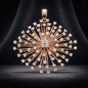 AMBER JEWELS T-3440 Lujoso Conjunto de Joyería Fina con Colgante de Estrella de Moissanita en Plata Bañada en Oro de 14K, Certificado IGI, Engaste de Garra - Product Image 1