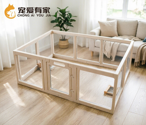 Faltbares Kunststoff-Haustiergehege mit Modernem Design Sichere Transparente Paneele Abschließbare Tür Einfach zu Reinigen für Innen-/Außenbereich - Product Image 1