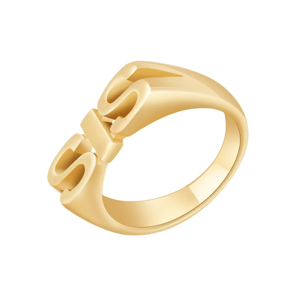 Joias banhadas a ouro 18K para mulheres, joia de aço inoxidável com letras para papai, mamãe, irmã, irmão, fêmea, acessórios da moda, anel R244220