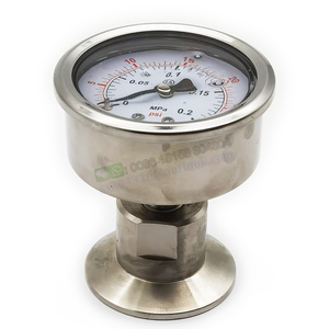 304 manômetro 1.5in. Medidor de pressão de membrana, medidor de pressão de três braçadeiras de aço inoxidável de diafragma ss304 (50.5mm od) - Product Image 5