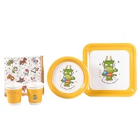 Assiettes à dîner jetables série Zodiac 7 pouces 7 pouces 7oz gobelets en papier Dragon serpent cheval mouton ensemble pour couvercle en plastique d'anniversaire pour enfants