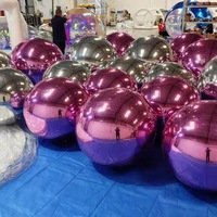 Boule miroir gonflable géante en PVC Ballon miroir suspendu flottant extérieur Grand ballon sphère brillant pour la décoration de fête de mariage