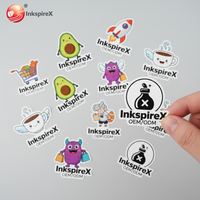 Pegatina Personalizada de Vinilo Troquelado Pegatinas Impresión Adhesivo Impermeable Empresa Dibujos Animados PVC Logo Pegatinas Transparentes