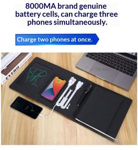 Nouveau Bloc-notes Spirale en Tissu 2026 à Succès avec Powerbank Sans Fil, Tablette d'Écriture, Clé USB et Chargeur Téléphone Magnétique – 100 Feuilles - Product Image 2