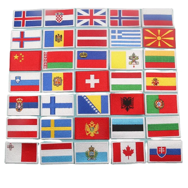 High Quality 3D 8*5 cm American Countries Flags Patches Custom Embroidery for Promotion Gift