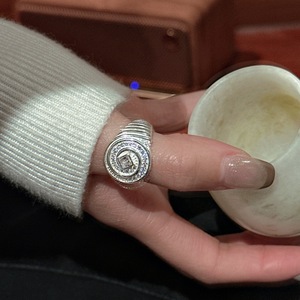 Anillo de diseño de nicho Retro de plata de ley S925 estilo coreano anillo de circón Simple de moda joyería fina al por mayor - Product Image 4