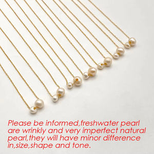 Collar con Colgante de Perla Simple Chapado en Oro de 14k EManco, Joyería para Mujer, Regalos de Cumpleaños para Mejores Amigas - Product Image 5