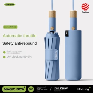 ร่มกันแดดอัตโนมัติขนาดใหญ่ 72 ก้าน แบบสองใช้ พร้อมยางสีดำป้องกันรังสียูวี - Product Image 2