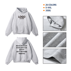 Heavyweight 26 Colors Solid Blank Custom Logo Unisex Clothing Hoodies High-quality Hoodies <strong>Thick</strong> <strong>Fleece</strong> 350GSM for Man - Product Image 2