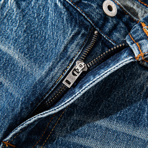 Pantalones Vaqueros de Mezclilla Azul Medio, Estilo Urbano, Corte Recto <span class=keywords><strong>Regular</strong></span>, Tallas Grandes, Venta al Por Mayor, <span class=keywords><strong>Jeans</strong></span> para <span class=keywords><strong>Hombre</strong></span> - Product Image 5