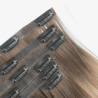 Extensiones de Cabello Humano Virgen Ruso Remy 100% Natural, con Clip, sin Costuras, al por Mayor, para Mujeres