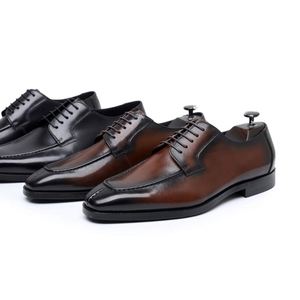 Chaussures italiennes en cuir faites à la main, grande taille, à lacets, antidérapantes, légères et respirantes, spécialement conçues pour les hommes de bureau et professionnels - Product Image 4