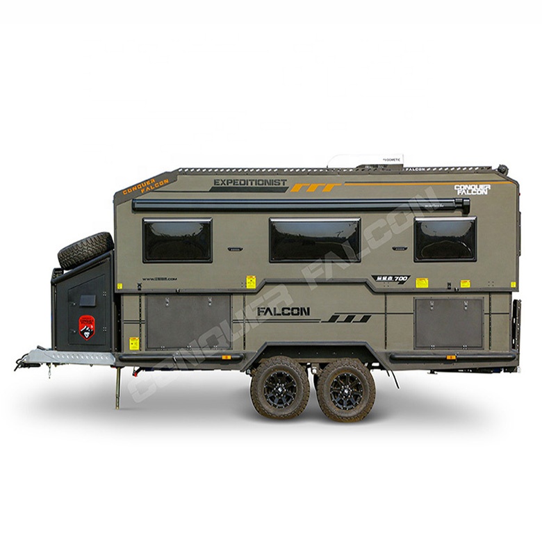 Reboque camper com reboque para acampamento, caminhão popular de luxo fora da estrada, caravans offroad, para acampamento ao ar livre, 2023