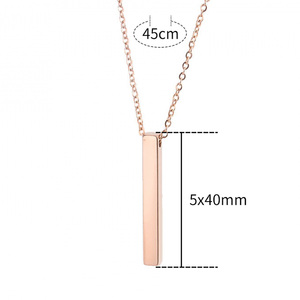 Saint Valentin coppia personalizzato in acciaio inox verticale ciondolo con nome personalizzato Design placcato oro alla moda catene collana - Product Image 1