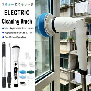 <span class=keywords><strong>Cepillo</strong></span> de Limpieza Eléctrico Giratorio 7 en 1, Impermeable IPX7, Inalámbrico, Longitud Ajustable, <span class=keywords><strong>para</strong></span> Baño, Cocina, Ventanas y Hogar - Product Image 1