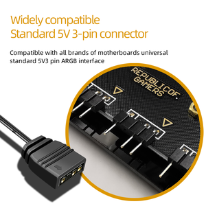 Hot Bán máy tính chơi Game V11 máy tính điều khiển quạt Splitter argb Sync 5V-3pin <span class=keywords><strong>RGB</strong></span> Splitter <span class=keywords><strong>HUB</strong></span> 5V argb Fan <span class=keywords><strong>Hub</strong></span> argb Fan <span class=keywords><strong>Hub</strong></span> - Product Image 2