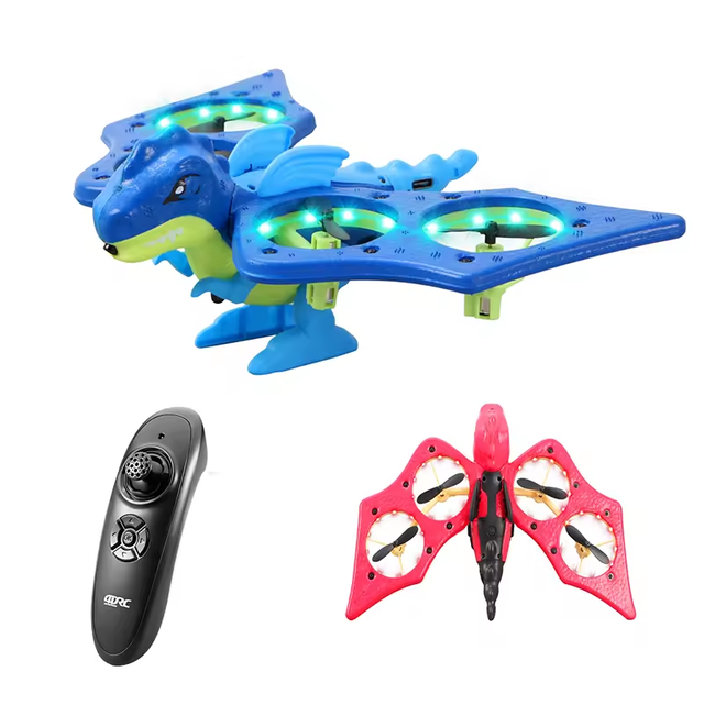 2.4G Remote Control Dinosaur Quadcopter with Brushless Motor Wi-Fi Wireless Communication Stunt Drone Toys for Boys