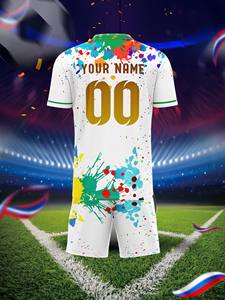 वी-गर्दन फुटबॉल जर्सी शॉर्ट्स व्यक्तिगत कस्टम नाम नंबर लोगो 100% पॉलिएस्टर स्वेट-विकिंग लुभावनीय यूनिसेक्स वयस्क - Product Image 5