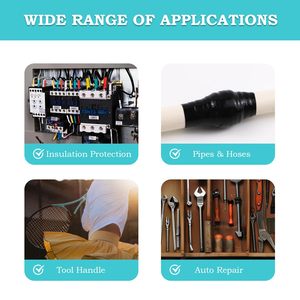 Ruban adhésif auto-fusionnant en silicone PackYard 1 po x 16,4 pi noir, étanche, pour scellement industriel, en mousse de caoutchouc - Product Image 4