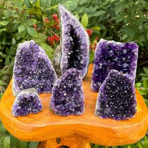 Grosir kristal alami populer Geode <span class=keywords><strong>Amethyst</strong></span> Mini dalam bentuk bebas ide hadiah Model bertema cinta malaikat batu Feng Shui - Product Image 4