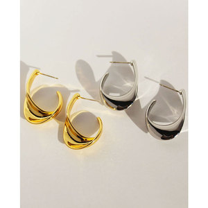 Pendientes de plata geométricos metálicos irregulares a la moda para mujer, accesorios exquisitos de boda a la moda, personalidad, moda de moda para mujer, NX1-D - Product Image 4