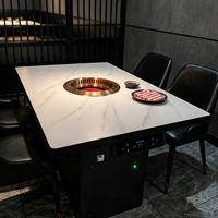 Table de barbecue commerciale Jilu personnalisable, sans fumée et auto-purifiante, avec échappement inférieur, pour cantines et services de restauration