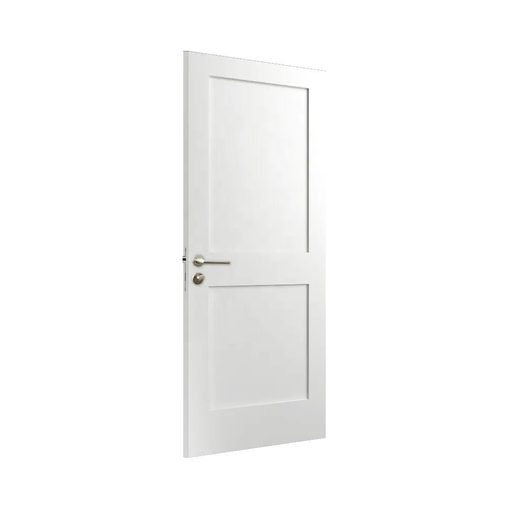 Zwei Platten weiß grundiertes Massivholz Single Prehung Interior Shaker Door für USA Market