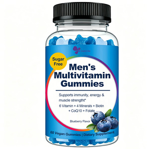 Gummies multivitaminées personnalisées avec logo privé pour hommes, complément alimentaire pour soutenir l'immunité, l'énergie et les muscles, 60 gummies véganes - Product Image 1
