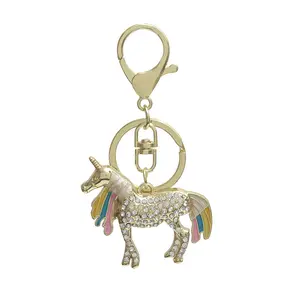 New fashion horse shape crystal bag car pendant keychain