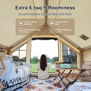2025 Uprgraded 100% Waterproof <b>Inflatable</b> Camping Tent <b>Large</b> Luxury Oxford Glamping House No Assembly Needed Air Tent Outdoor - Product Image 3