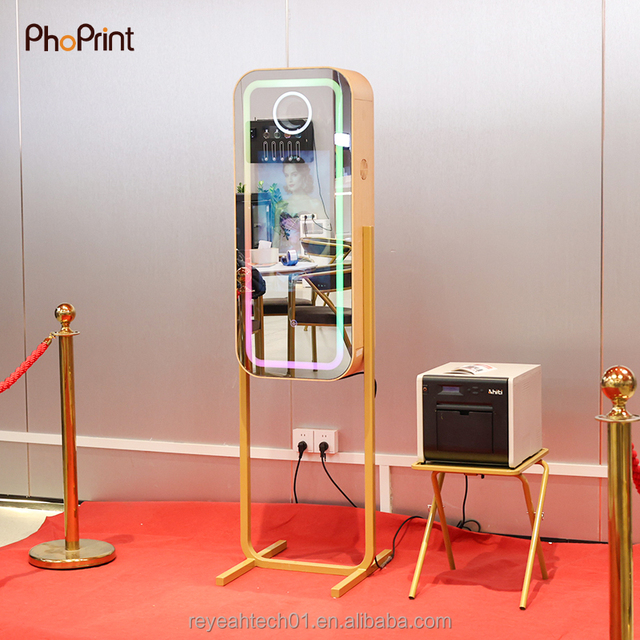 Portable AI 44 Inches Mirror Screen Selfie DSLR Instant Printer Photo Booth for Party Even