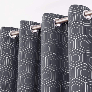 Rideaux occultants gris à œillets, 1 pièce, pour le salon, à imprimé thermique, pour fenêtre de chambre à coucher, allemagne - Product Image 1