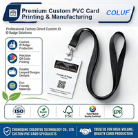 Badge d'identification personnalisé pour employés en gros avec cordon en polyester - Service de cartes d'identité en PVC imprimées sur mesure pour événements