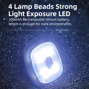 WEST BIKING-Lampe à 4 LED, capuchon de phare de vélo, 200mAh, couvre-tête de vélo rechargeable, avec trou de lunettes - Product Image 3
