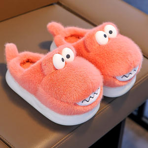 Pantoufles d'Intérieur Douces en Peluche d'Hiver Chaudes pour Enfants, Motif Animal Crocodile Unisexe, Moelleuses pour Enfants - Product Image 3