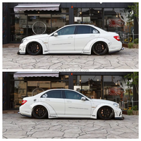 Pour mercedes-benz AMG C63 W204 LB Style Kit de carrosserie ailes larges pare-chocs avant jupes latérales diffuseur arrière aileron arrière
