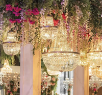 Lustres Pendentifs de Luxe pour Événements, Centre de Table Lumineux en Cristal pour Halls, Décorations de Mariage